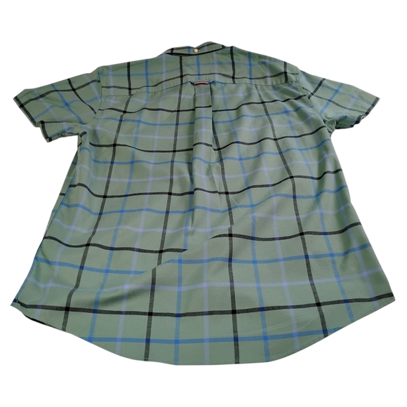 Tommy Hilfiger Green with Blue and Black Stripes Casual Button Down Shirt, XL - Picture 4 of 10